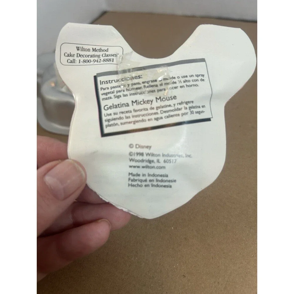 Vintage 1998 Disney Mickey Mouse Mini Cake Pan Jello Mold Set of 3 Wilton Ind.